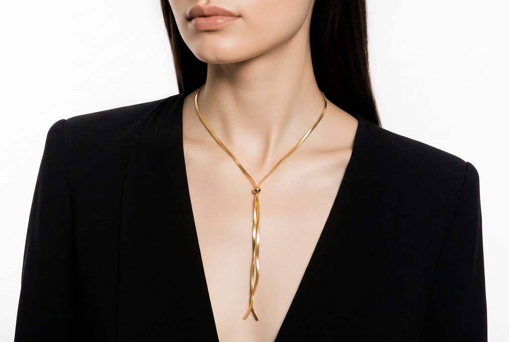 Adjustable Gold Lariat Necklace